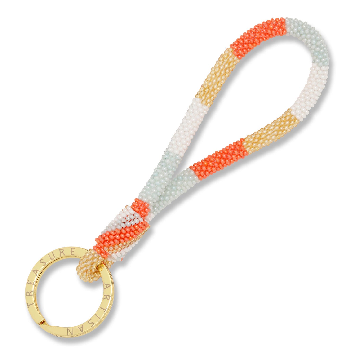 Como nøglering - Light blue/cream/coral/gold